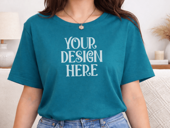 Bella Canvas 3001 Deep Teal Shirt Mockup: A Designer’s Essential Tool for Showcasing Products