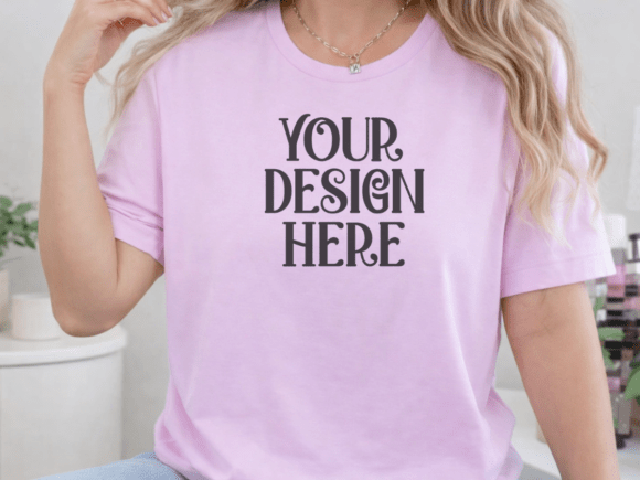 Bella Canvas 3001 Lilac T-shirt Mockup