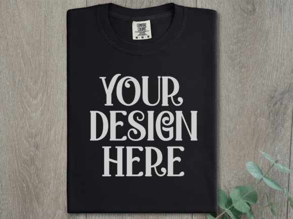 Black Comfort Colors 1717 Folded Mockup: A Designer’s Essential for Realistic Product Displays