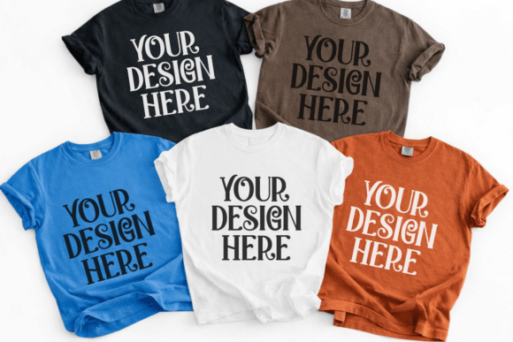 Comfort Colors 1717 Group Shirt Mockup: A Designer's Tool for Natural Product Display