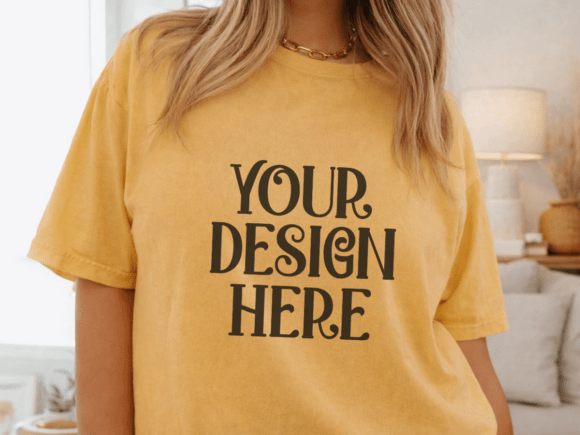 Comfort Colors 1717 Mustard Shirt Mockup: A Designer’s Essential Tool for Natural, Realistic Product Displays