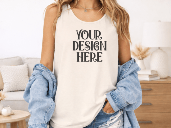 Comfort Colors C9360 Ivory Tank Top Mockup