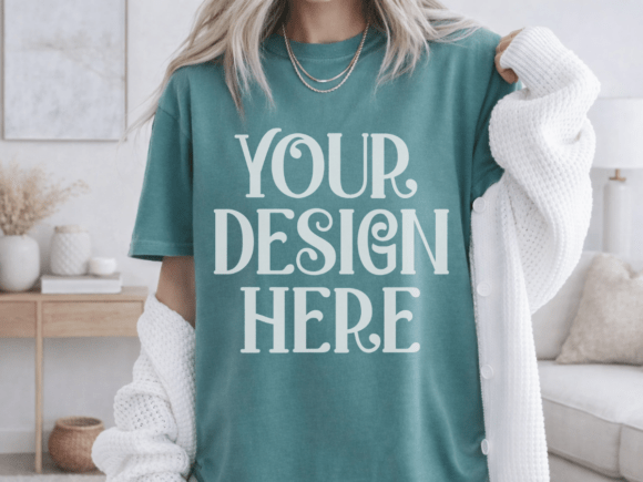 Comfort Colors CC1717 Seafoam Mockup