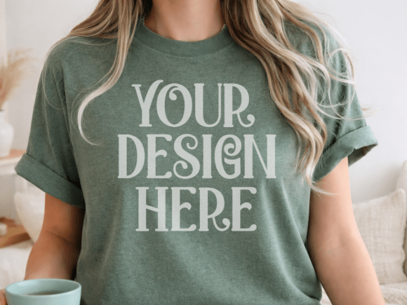 Enhancing Design Presentations with the Comfort Colors C1717 Moss T-Shirt Mockup