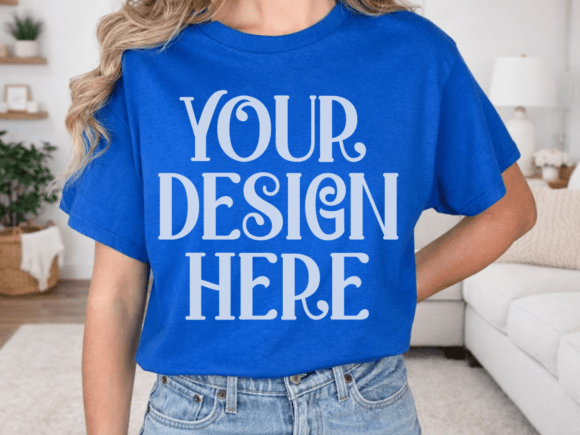 Gildan 5000 Royal Blue T-shirt Mockup: A Designer’s Essential Tool