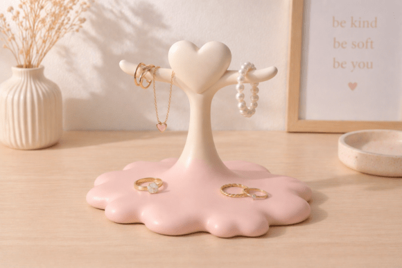 Heart Jewelry Holder STL Cute Ring Stand: A Stylish and Functional Way to Display Your Accessories