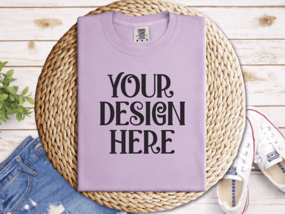 Orchid Comfort Colors 1717 Folded Mockup
