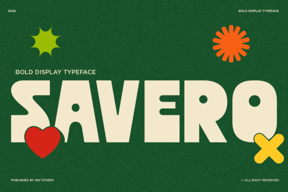 Savero: A Bold Display Typeface for Modern Creativity