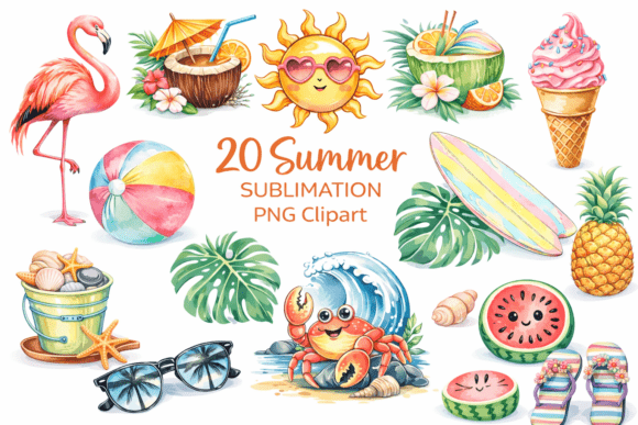 Summer Sublimation PNG Clipart Bundle