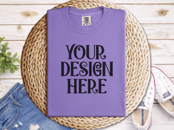 Violet Comfort Colors 1717 Folded Mockup: A Designer’s Tool for Natural Product Display